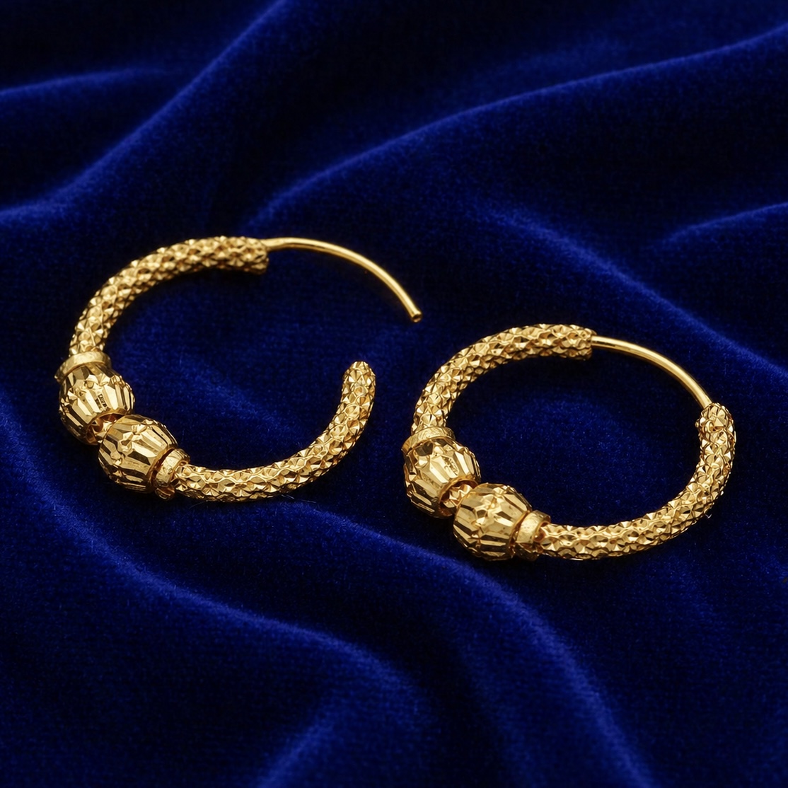 WOMEN GOLD HOOPS 22k
