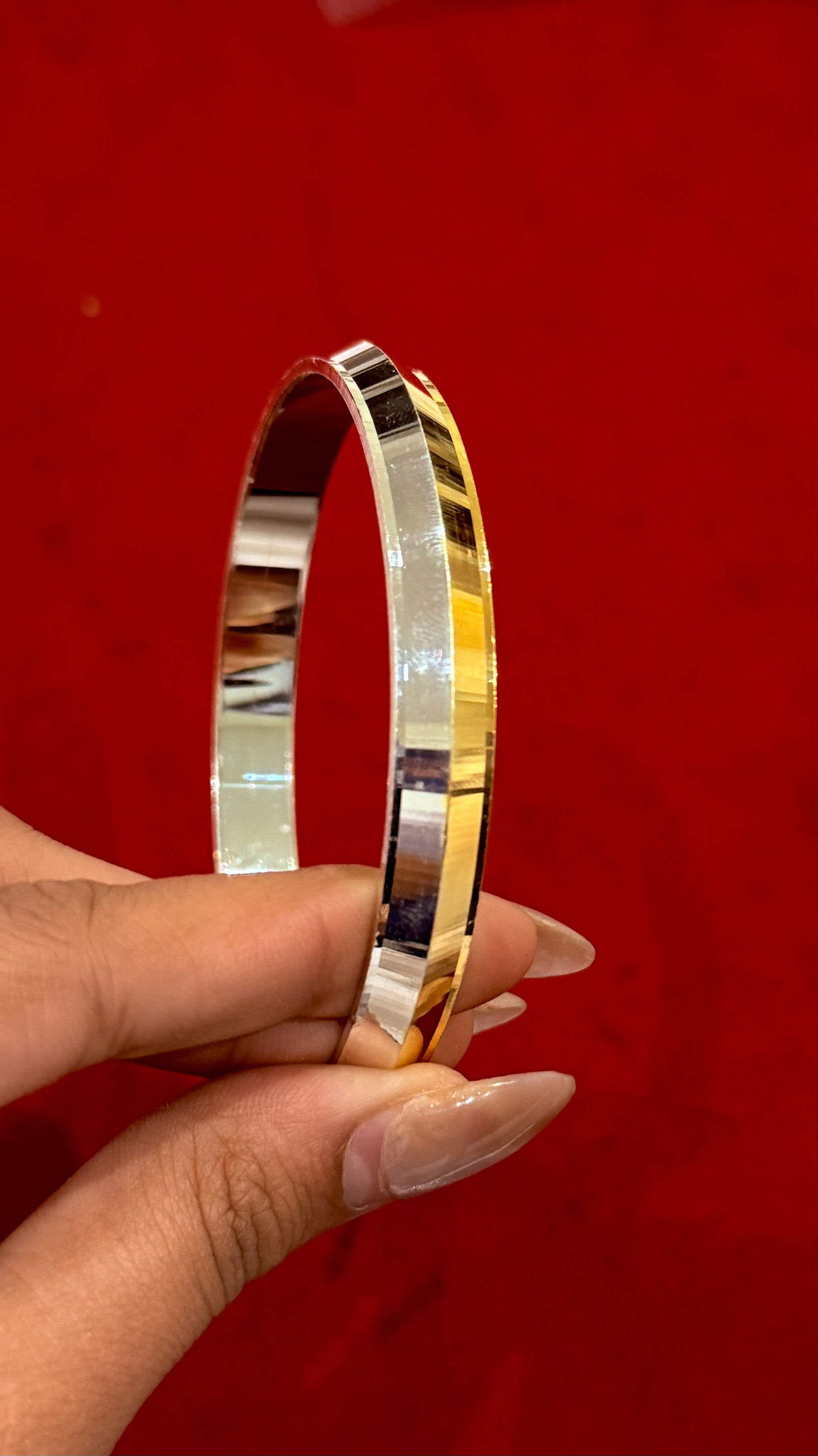SILVER KADA MENS GOLDEN POLISHED